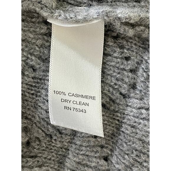 Max Studio Cashmere Gray Diamond Pattern Open Cardigan Sweater Medium - Picture 4 of 8